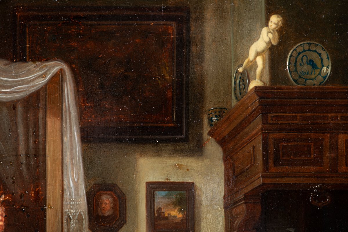 Pieter Cornelisz. van Slingelandt (1640–1691), suiveur des XVIIIe–XIXe siècles - La Dentellière-photo-4