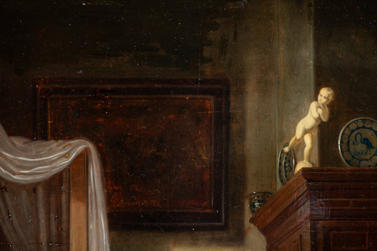 Pieter Cornelisz. van Slingelandt (1640–1691), suiveur des XVIIIe–XIXe siècles - La Dentellière-photo-7