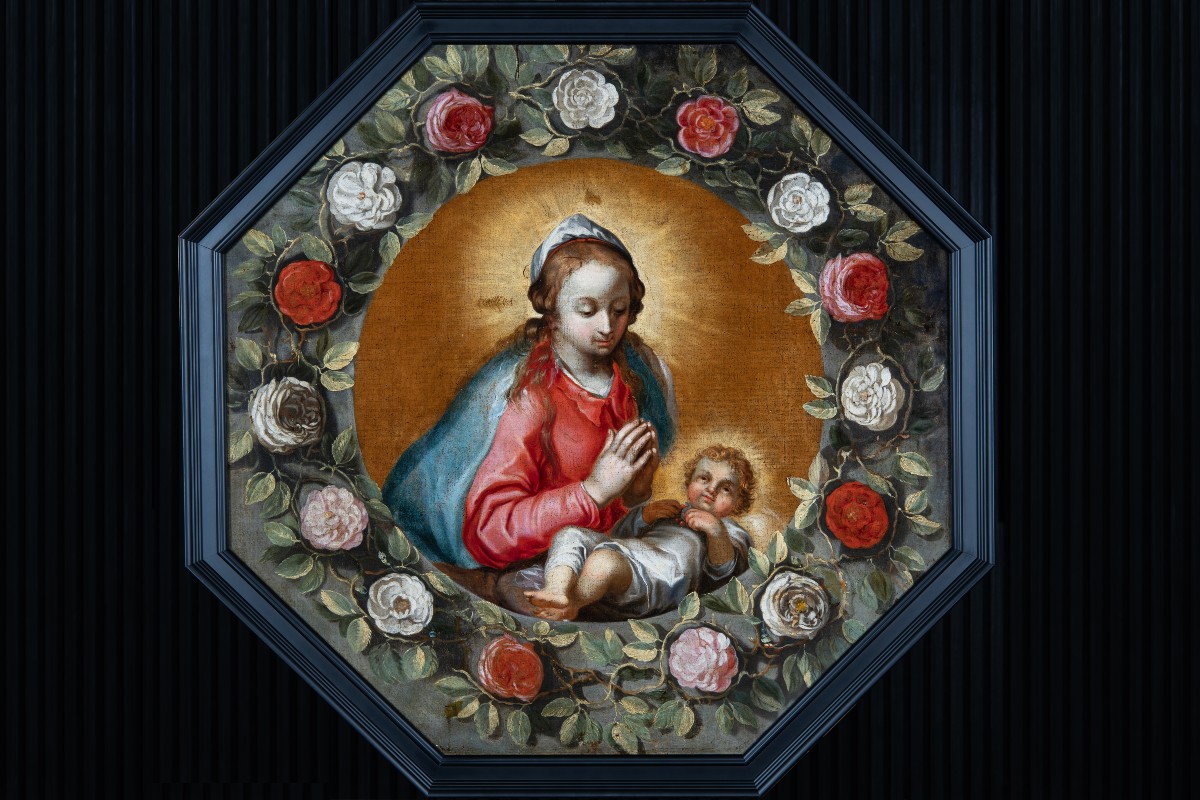  Hans Rottenhammer (1564-1625) (follower Of The 17th/18th Centuries) - Mary And Child In A Garland