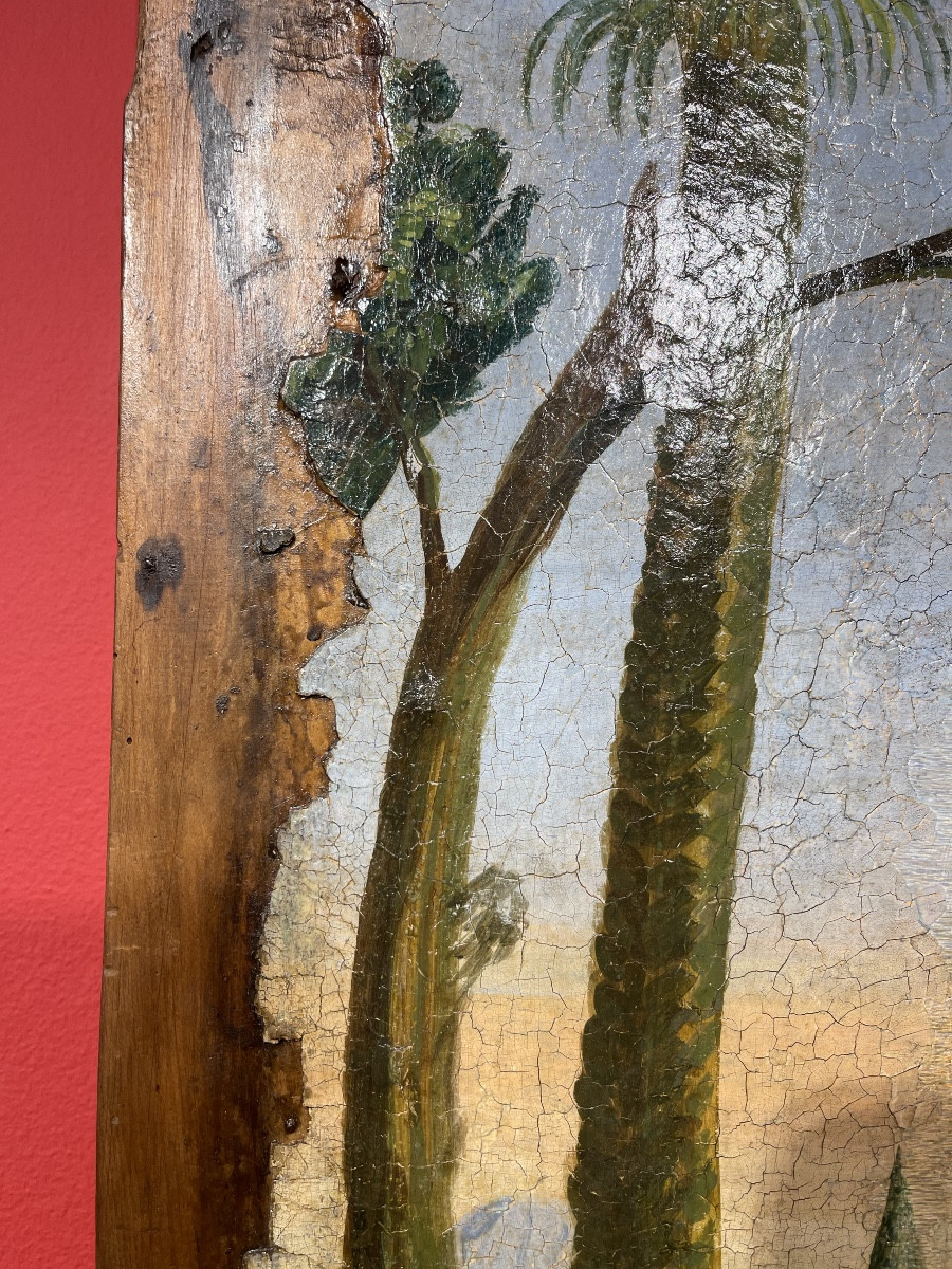 Large 17th Century Icon (tempera) Of The Balkans 'san Onofrio' -photo-4