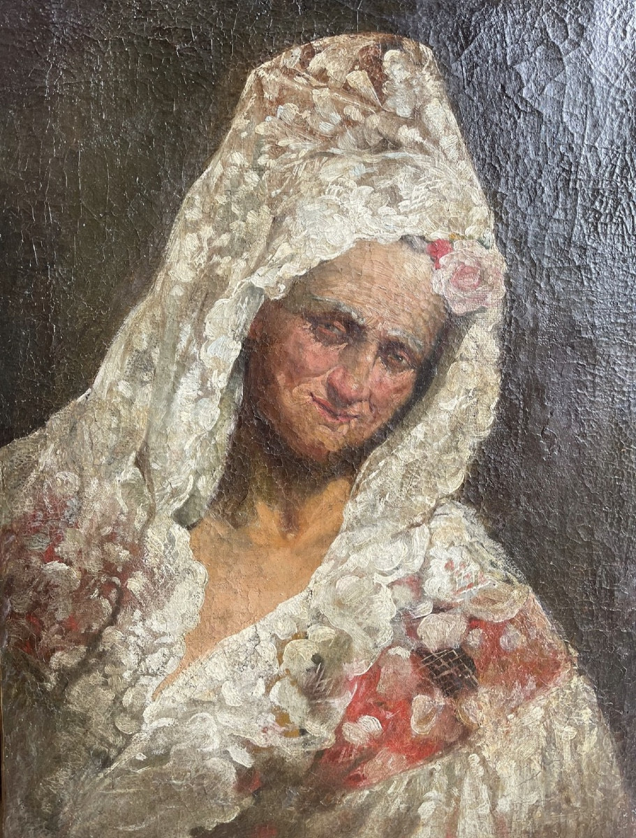 Entourage Of Francisco Goya ´the Ancient Encantadora Of The Mantilla' 1780 - 1800 