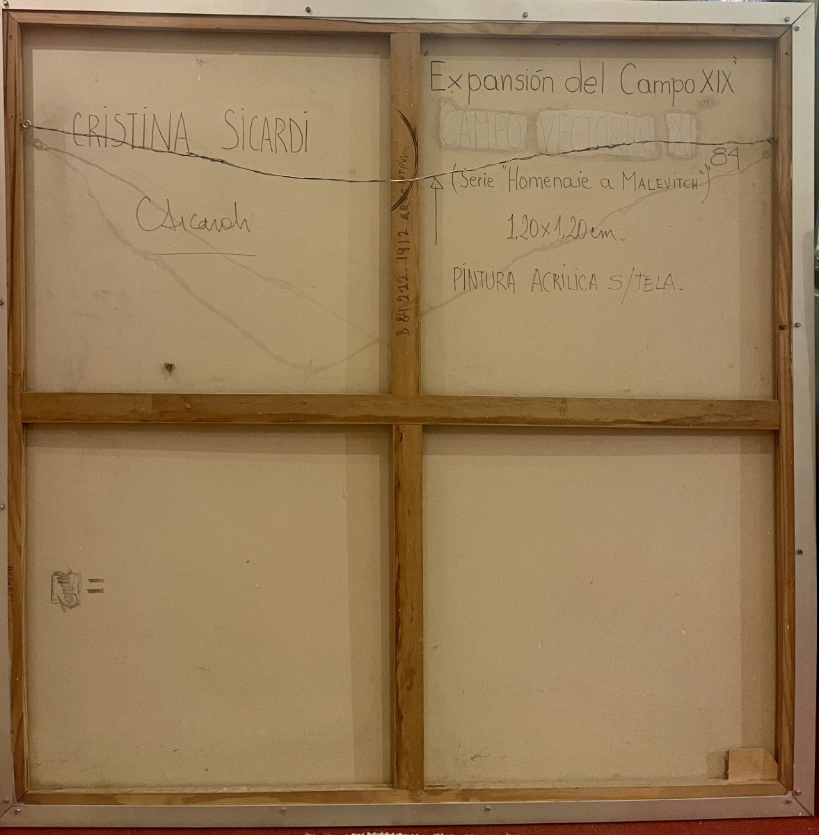 Cristina Sicardi 1939 'kinetic' Argentina 'homage To Malevich' 1984-photo-2