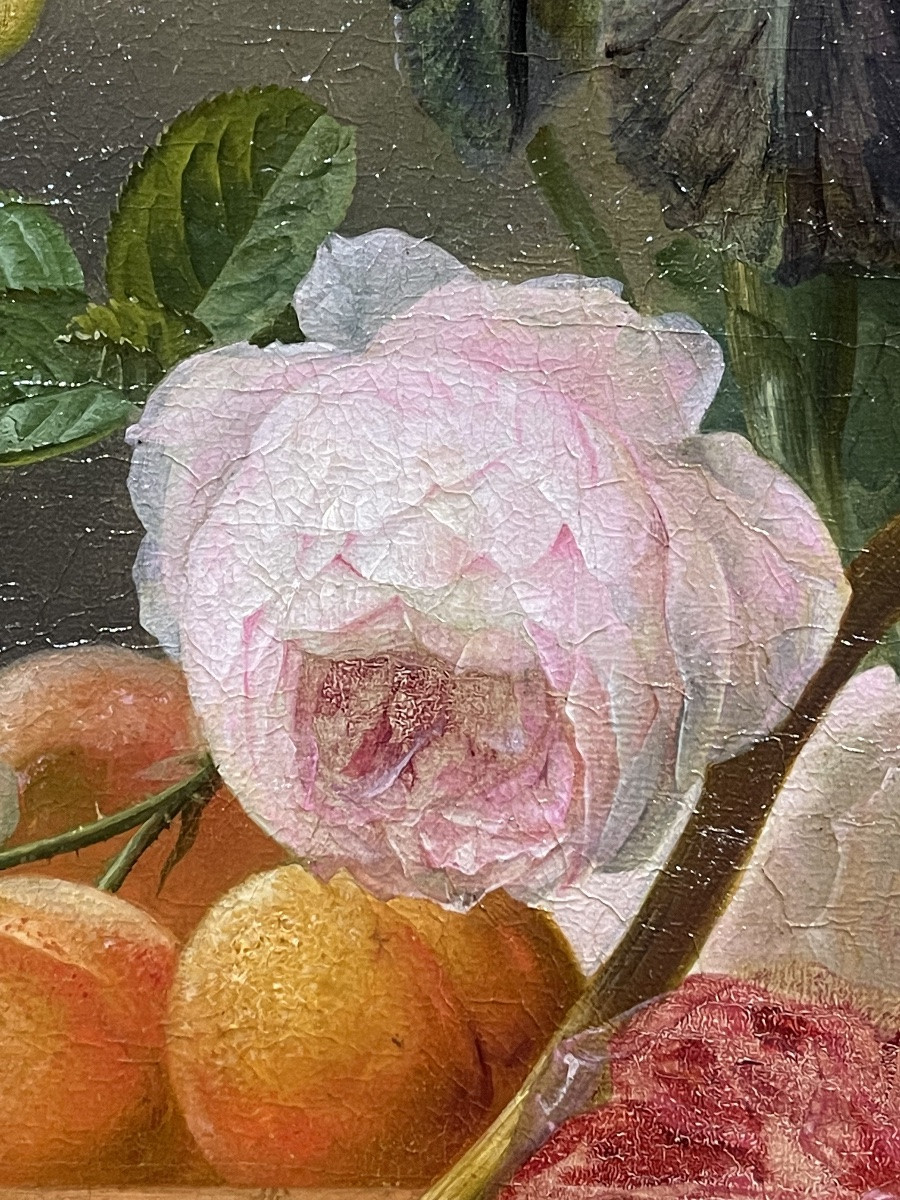 Around The 'van Os' Family, 18th Century, Holland - Oil Study On Paper Mounted On Canvas -photo-3