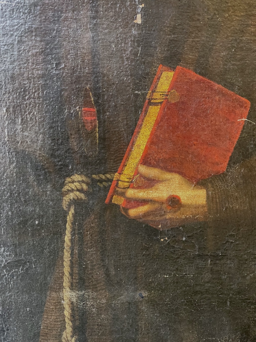 Saint - Francis Of Assisi With The Holy Twilight Cross XVII Century, Seville 197 Cm X 104 Cm  -photo-4