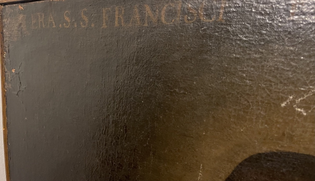 Saint - Francois d Assise avec la Croix du Saint Sépulcre XVII es , Seville 197 cm x 104 cm  -photo-1