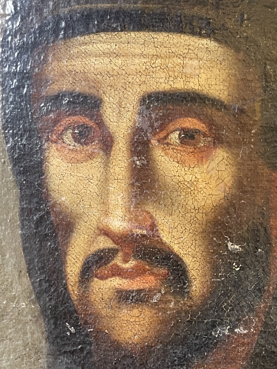 Saint - Francis Of Assisi With The Holy Twilight Cross XVII Century, Seville 197 Cm X 104 Cm  -photo-3