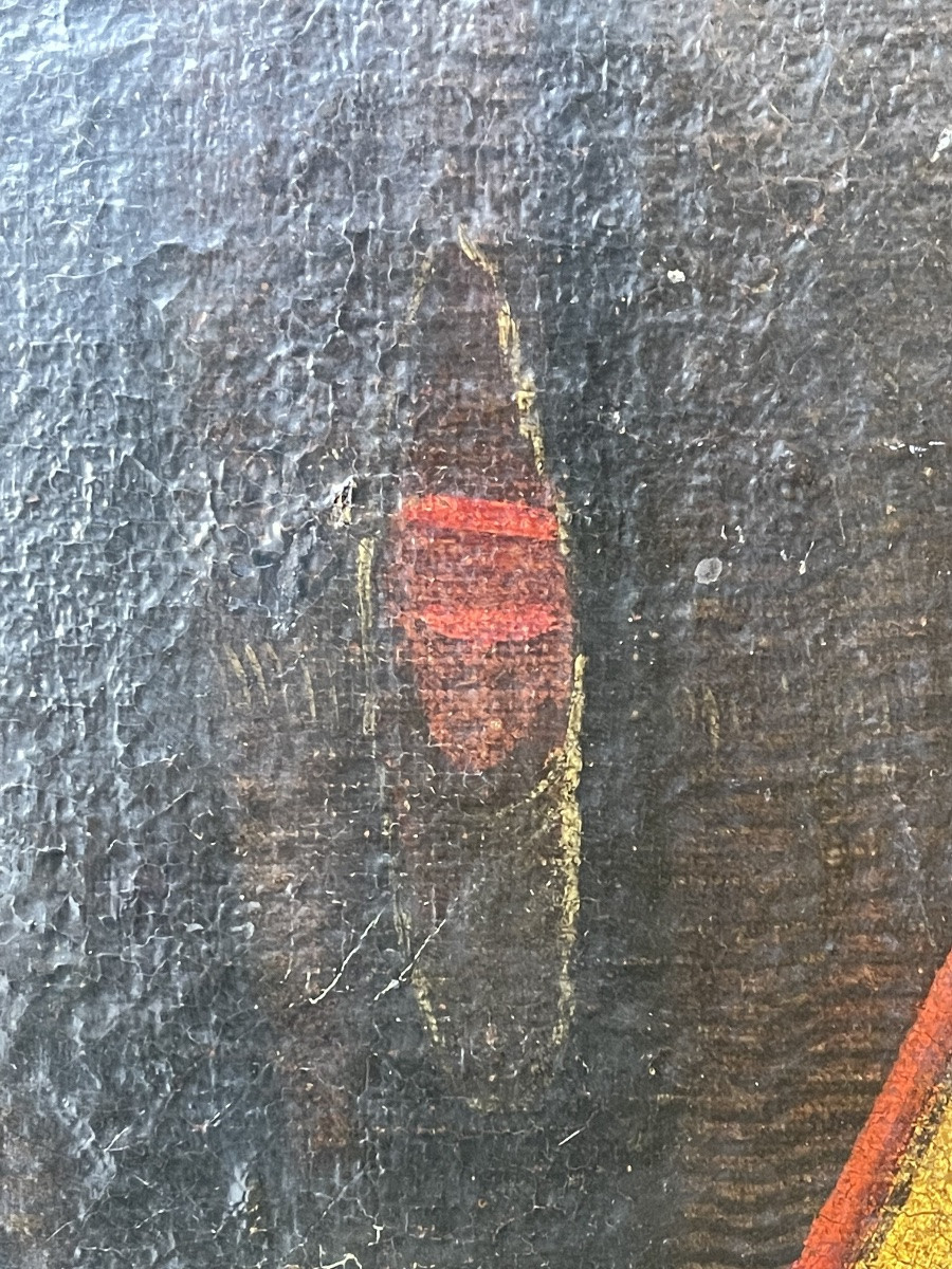 Saint - Francis Of Assisi With The Holy Twilight Cross XVII Century, Seville 197 Cm X 104 Cm  -photo-4