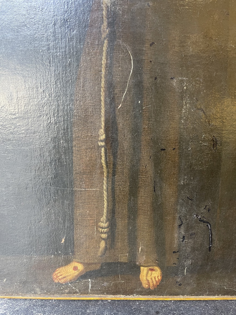 Saint - Francis Of Assisi With The Holy Twilight Cross XVII Century, Seville 197 Cm X 104 Cm  -photo-5