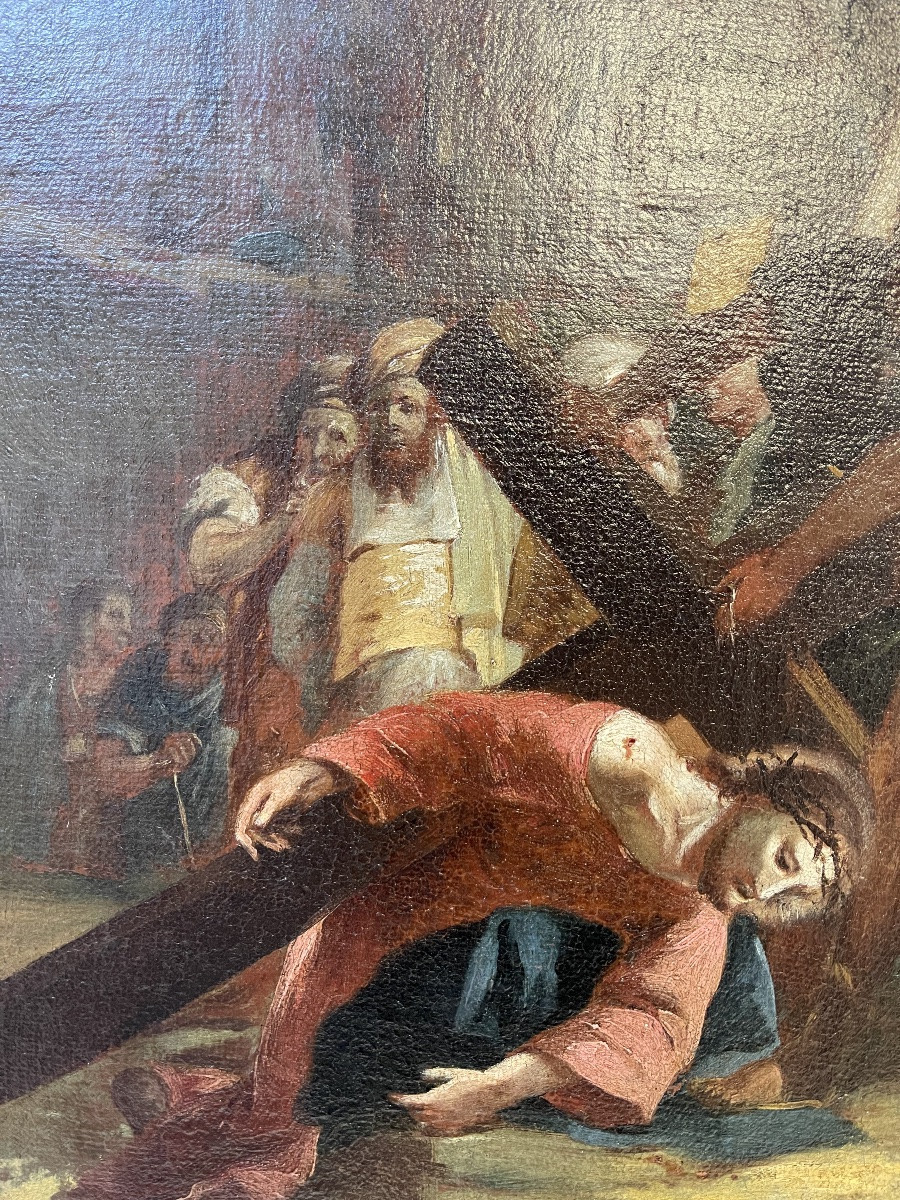 Study In Oil On Canvas For A Calvary Scene, Venice Circa 1720-1730 -photo-1