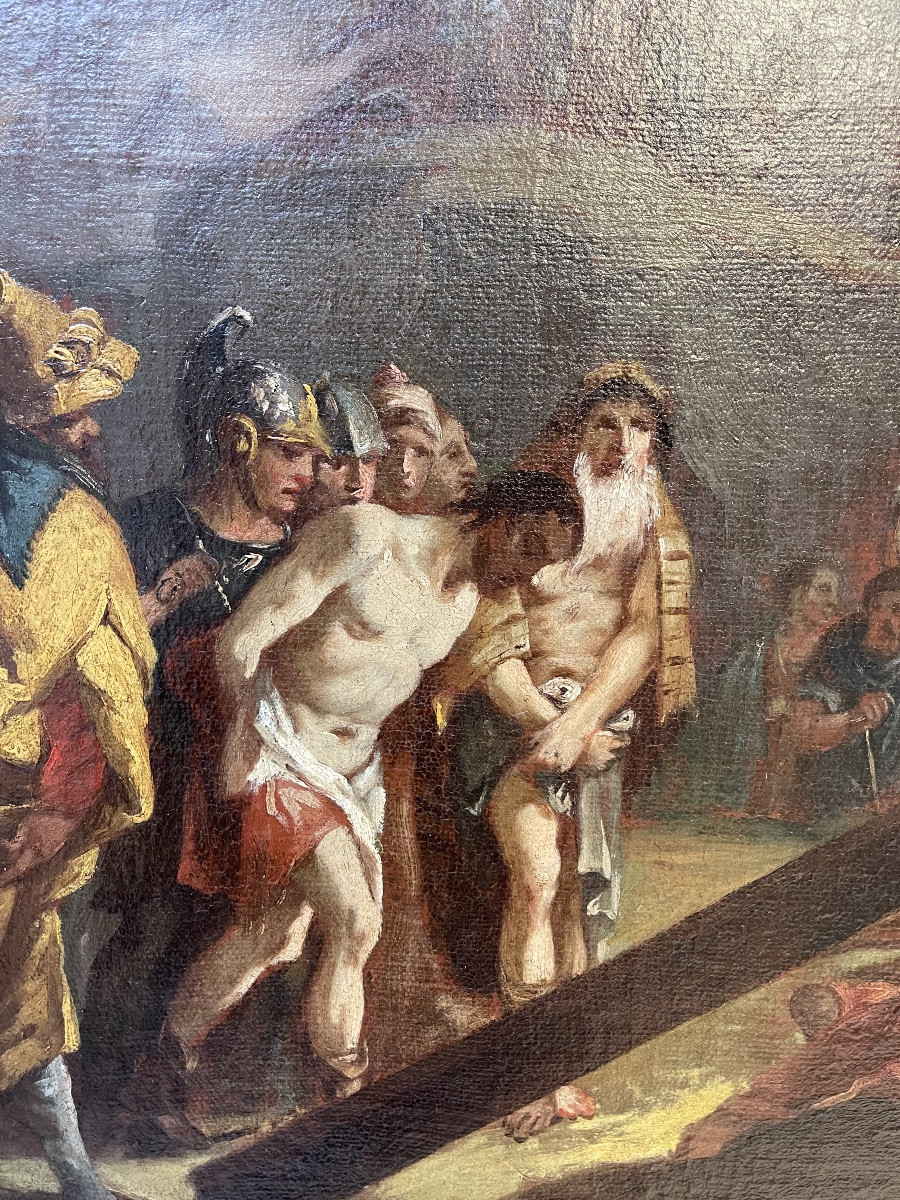 Study In Oil On Canvas For A Calvary Scene, Venice Circa 1720-1730 -photo-2
