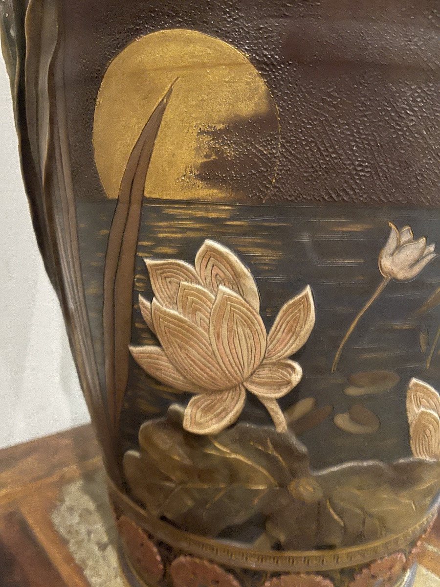 Museum collector Vase ( 77 cm )  Villeroy&Boch - Metllach 1895 modèle 1538 -photo-3