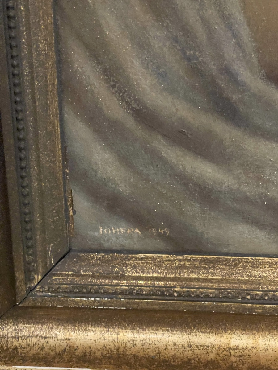 Johfra Bosschart 1919 - 1998 ' L Androgine ' 1949 panneau -photo-5