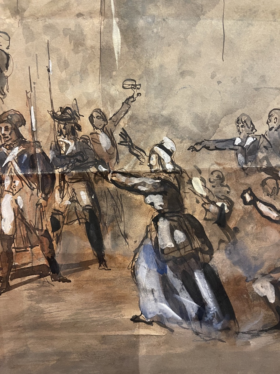 On July 16, 1793, The Trial Of Charlotte Corday For The Assassination Of Paul Marat (drawing)  -photo-2