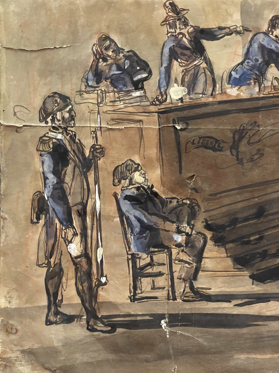 On July 16, 1793, The Trial Of Charlotte Corday For The Assassination Of Paul Marat (drawing)  -photo-4