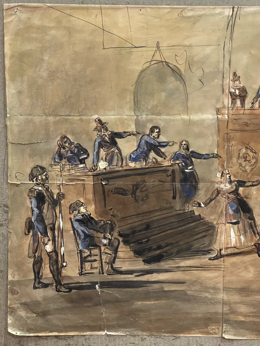 On July 16, 1793, The Trial Of Charlotte Corday For The Assassination Of Paul Marat (drawing)  -photo-5