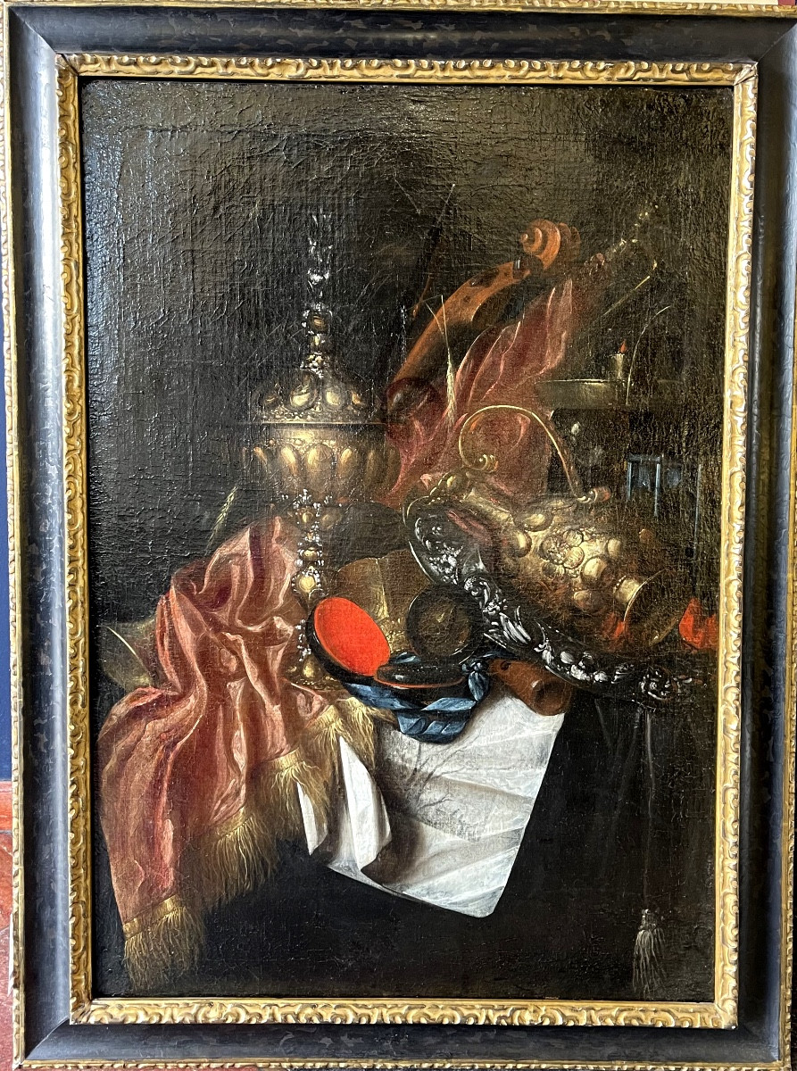 Still Life With Vanities, 17th Century Dutch, Oil On Canvas 