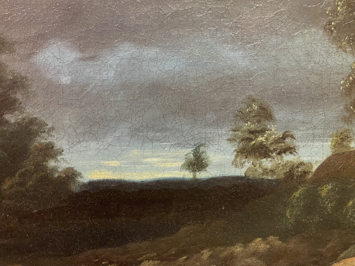 Entourage de Jacob Van Ruysdael vers 1670 - 1690 ' les environs de Soesterduinen ' Utrecht -photo-2