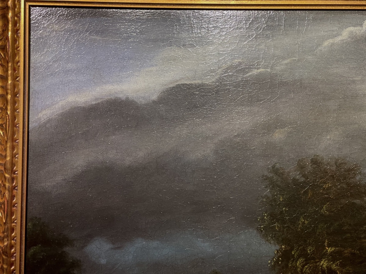 Entourage de Jacob Van Ruysdael vers 1670 - 1690 ' les environs de Soesterduinen ' Utrecht -photo-2