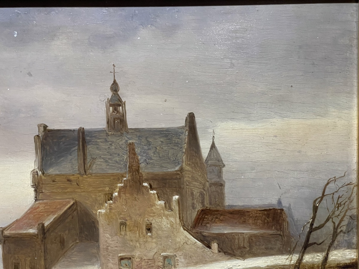 Johannes Bosboom 1817 - 1891 ´ Tentoonstelling Te Gravenhage 1867 ' huile sur panneau chêne -photo-4