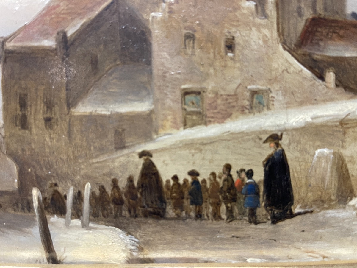 Johannes Bosboom 1817 - 1891 ´ Tentoonstelling Te Gravenhage 1867 ' huile sur panneau chêne -photo-7