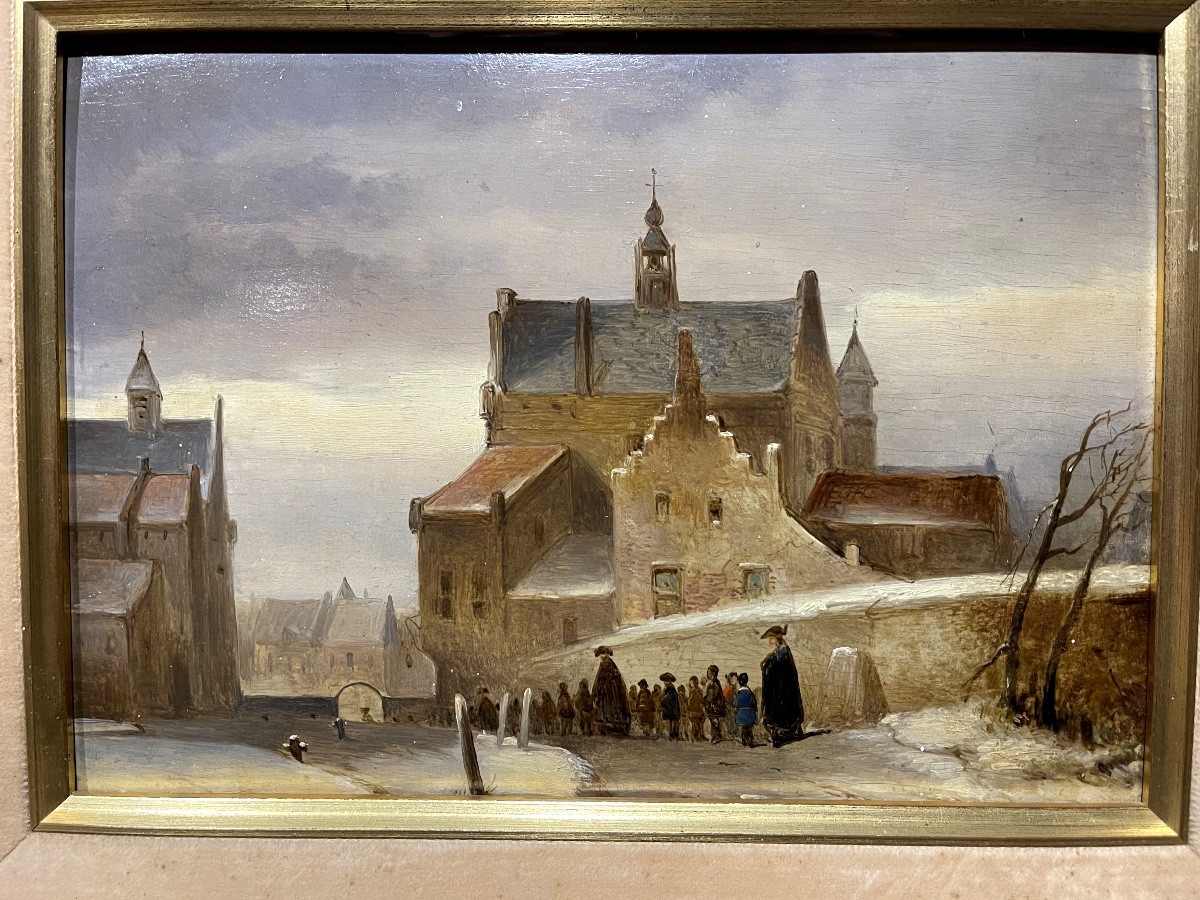 Johannes Bosboom 1817 - 1891 ´ Tentoonstelling Te Gravenhage 1867 ' huile sur panneau chêne 