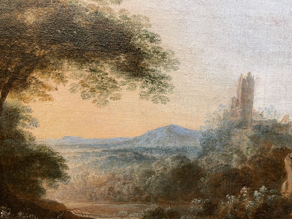 Frederik De Moucheron 1633 - 1686 'the Horsemen's Halt' Canvas -photo-4