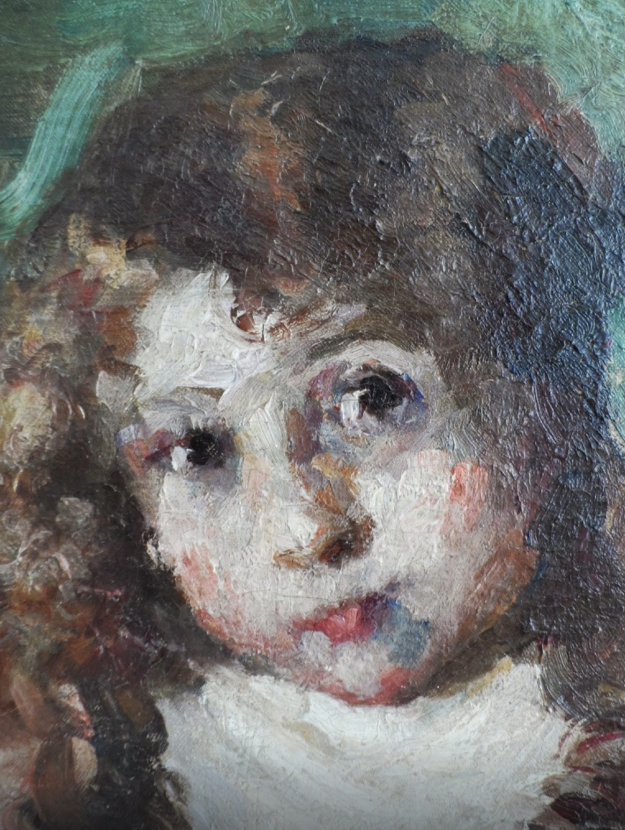 The Girl In The Red Armchair, French Impressionist School, Circa 1900, Monogram -photo-2