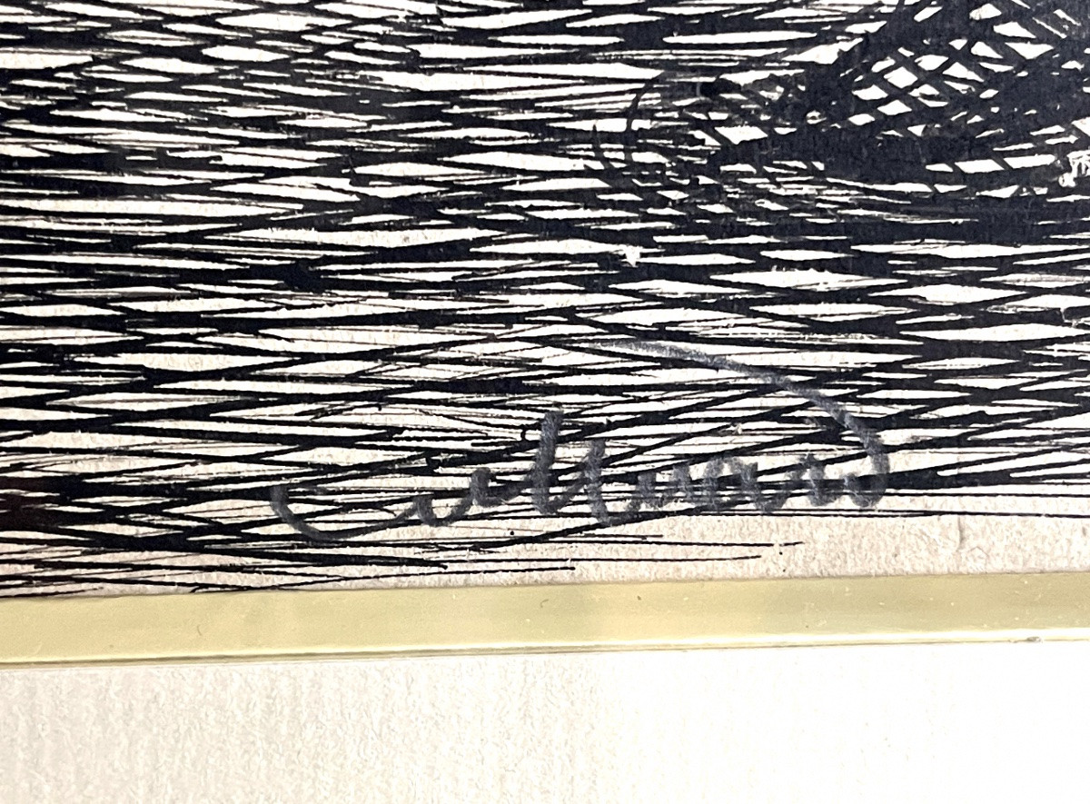 Charles Huard (1874-1965) Ink Drawing: A Very Serious Political Matter -photo-2