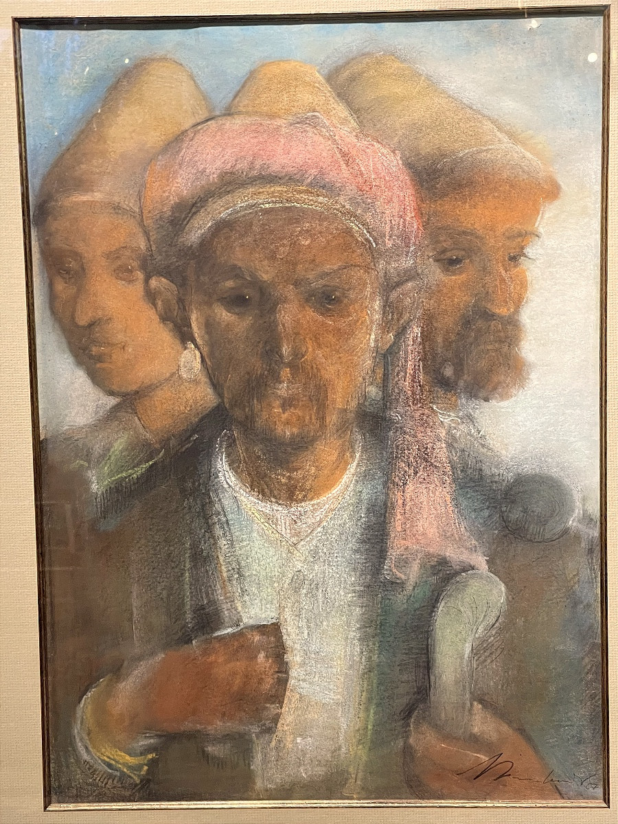 la fratrie du Moyen - Orient date de 1907 signature à déchiffrer ( pastel ) 