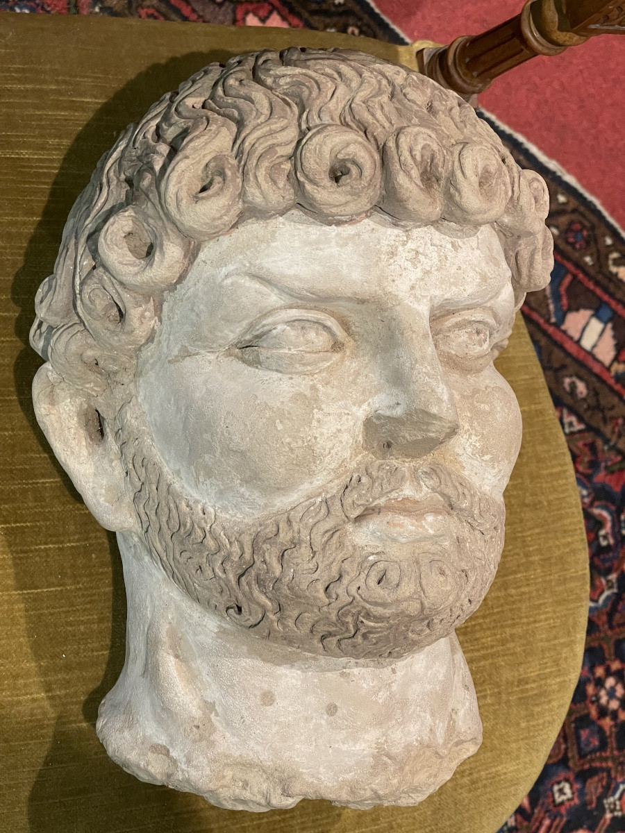 The Polychromed Head Of Emperor Diocletian 4 Th Ad In Clay-photo-3