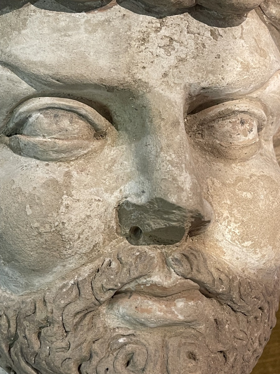 The Polychromed Head Of Emperor Diocletian 4 Th Ad In Clay-photo-4