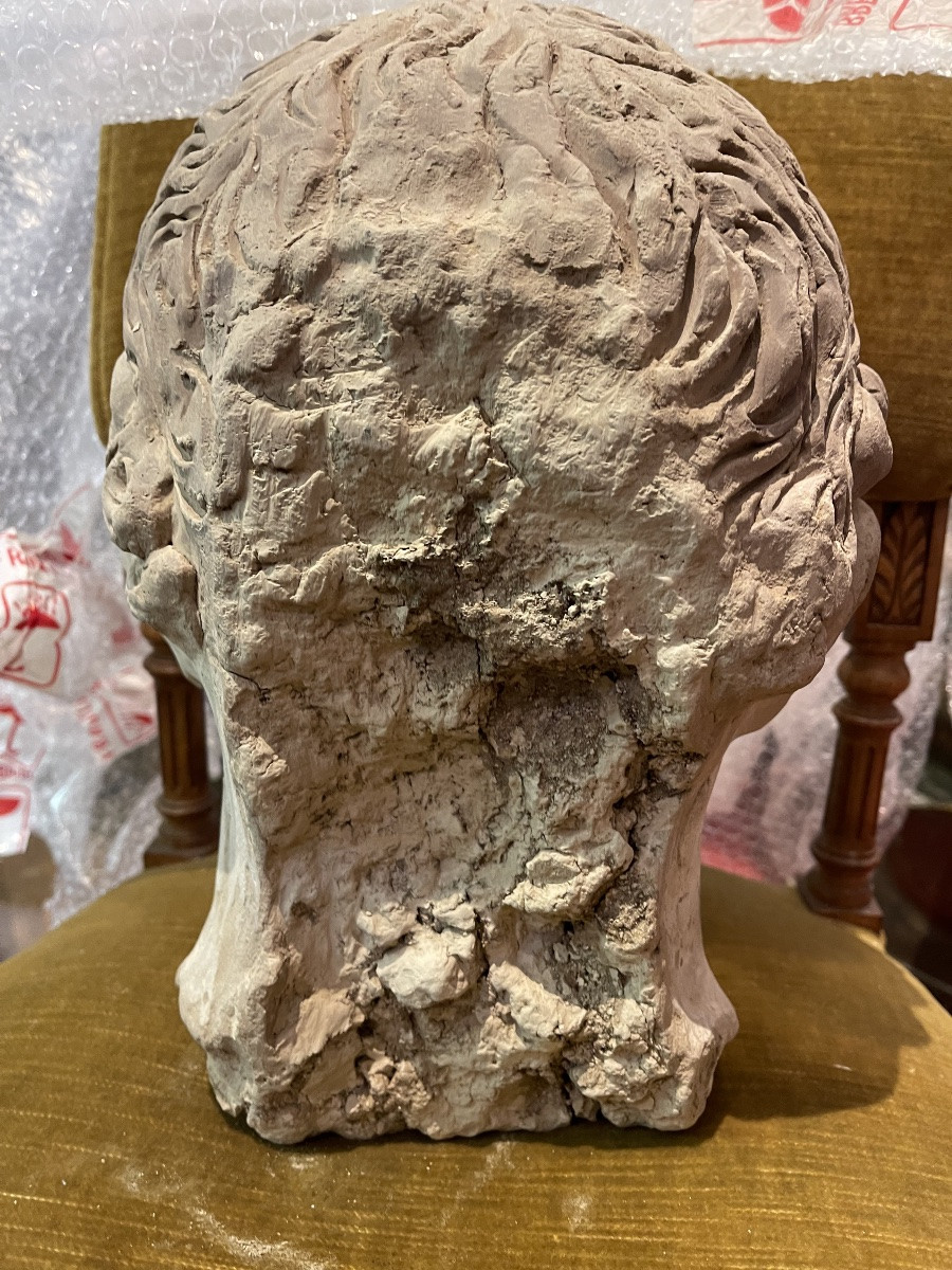 The Polychromed Head Of Emperor Diocletian 4 Th Ad In Clay-photo-2