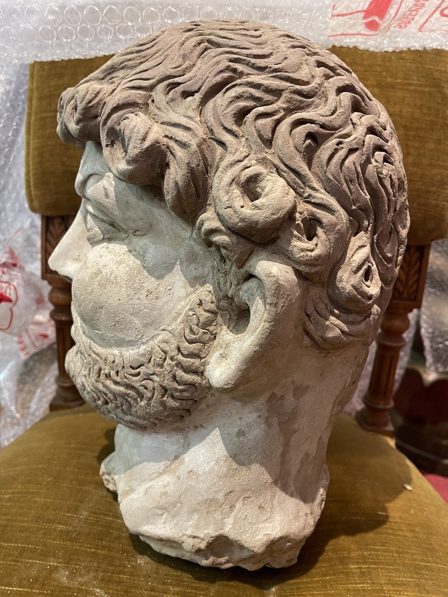 The Polychromed Head Of Emperor Diocletian 4 Th Ad In Clay-photo-3