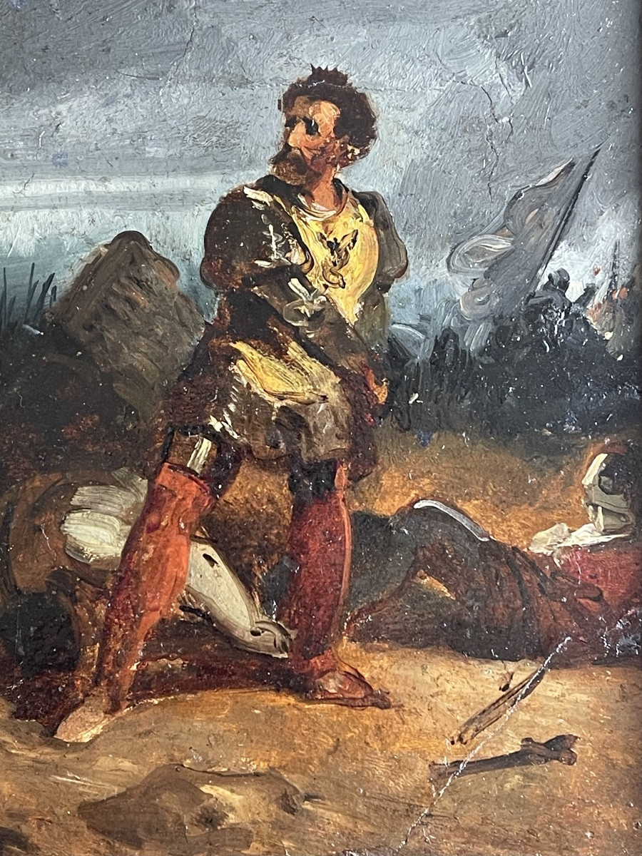 Around The Painter Eugène Delacroix And Gericault Around 1830 ( Oil Study On Paper )-photo-6