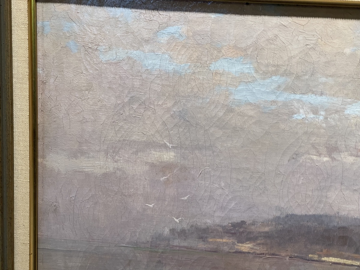 Alexandre Isailoff ( 1869 - 1944 ) Lively Seaside Around 1900 , Original Oil On Canvas-photo-2