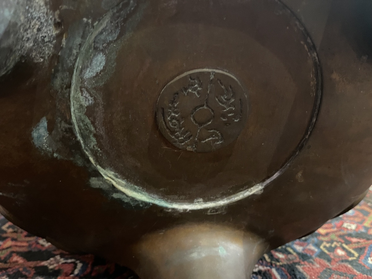 Meiji Period Bronze Tripod Planter With Animal Decorations Circa 1870-photo-4