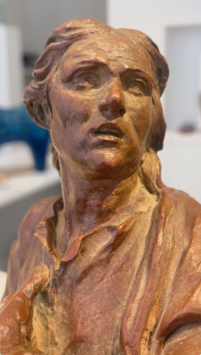 Walter Pompe ( 1703 - 1777 ) BOZZETI - pour un calvaire ( Marie et Saint - Jean ) Terracotta -photo-2