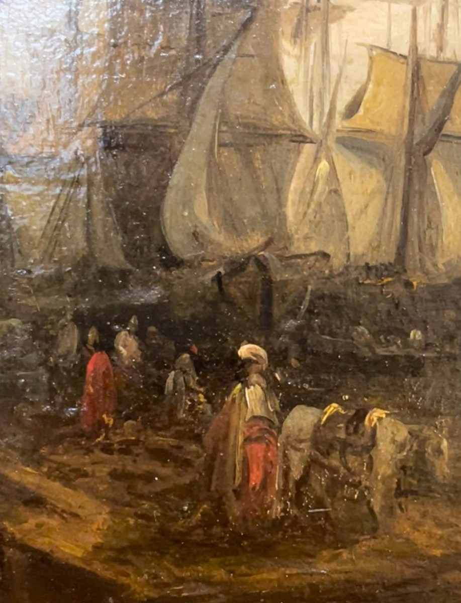 Collection Van Caloen de Basseghem 1838 ' entourage  de William Turner port Istanbul' etude -photo-2