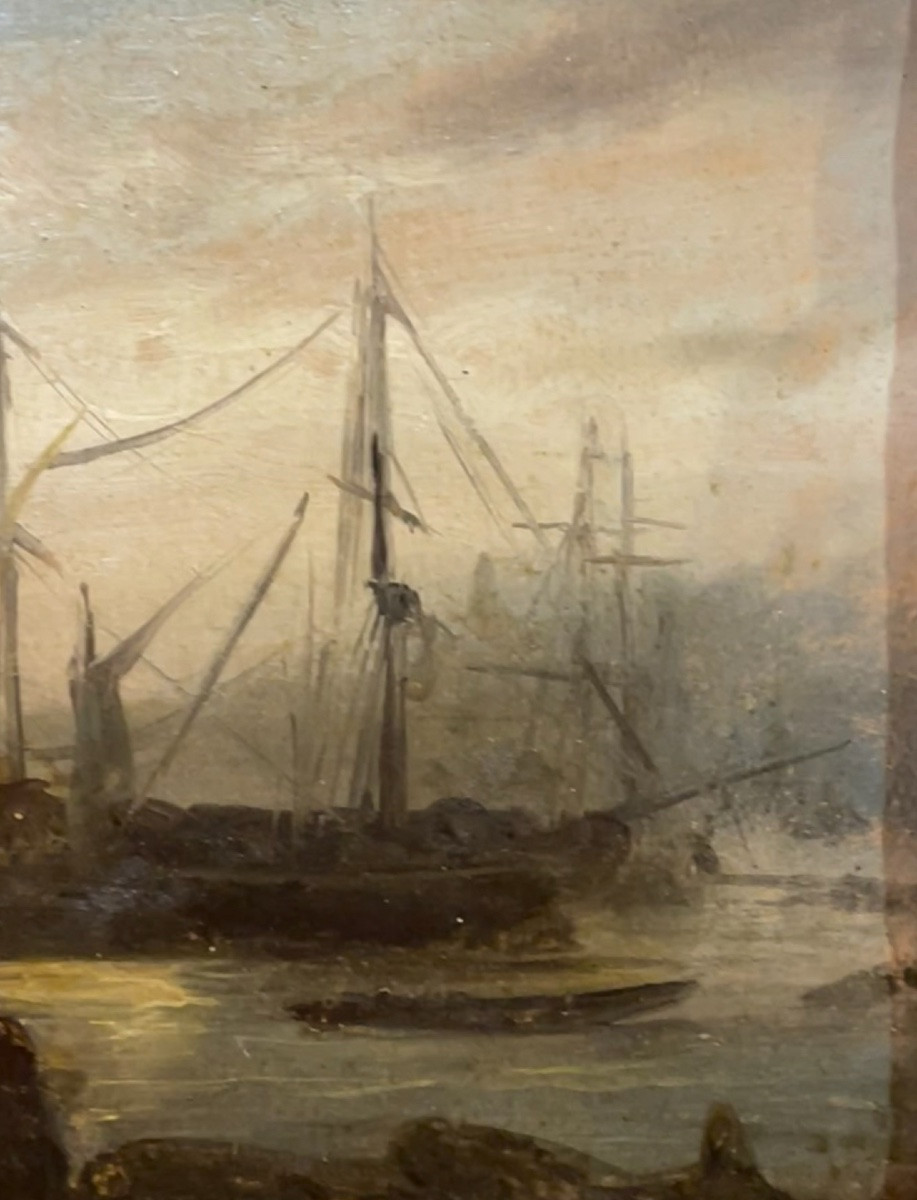 Collection Van Caloen de Basseghem 1838 ' entourage  de William Turner port Istanbul' etude -photo-1