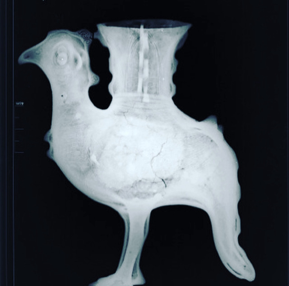 Phoenix de tombe en zinc recouvert de laque probablement Ming Dynastie -photo-2