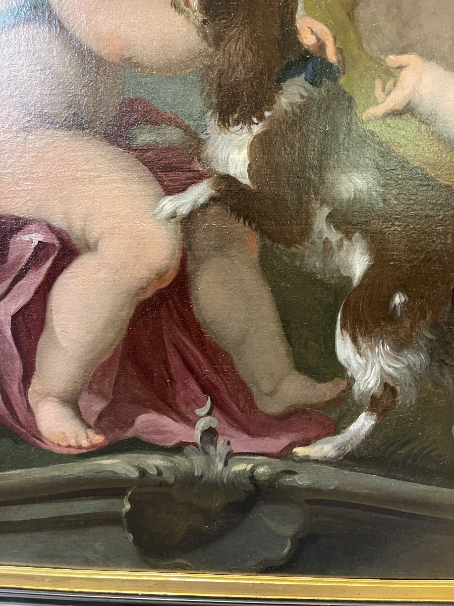 Les Clefs De Saint - Pierre ' Putti Ouvrant Les Portes Du Paradis ' XVIII Es Français-photo-1