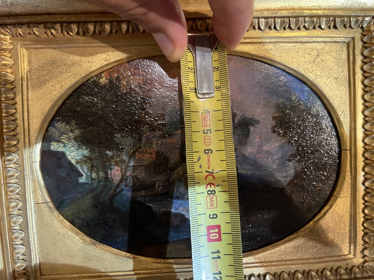 entourage de Paul BRIL (c.1553/54-1626) Paysage Fantastique des maisons champignons , cuivre -photo-3