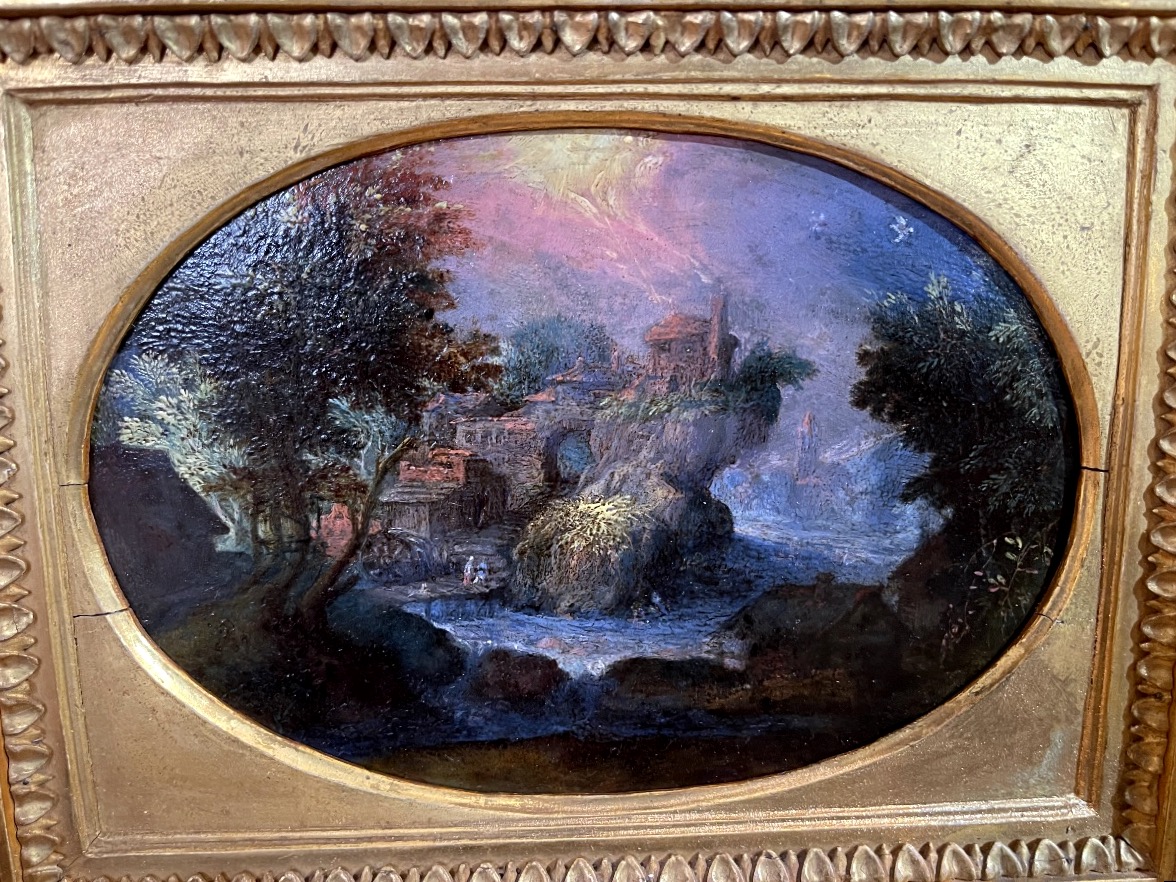entourage de Paul BRIL (c.1553/54-1626) Paysage Fantastique des maisons champignons , cuivre 
