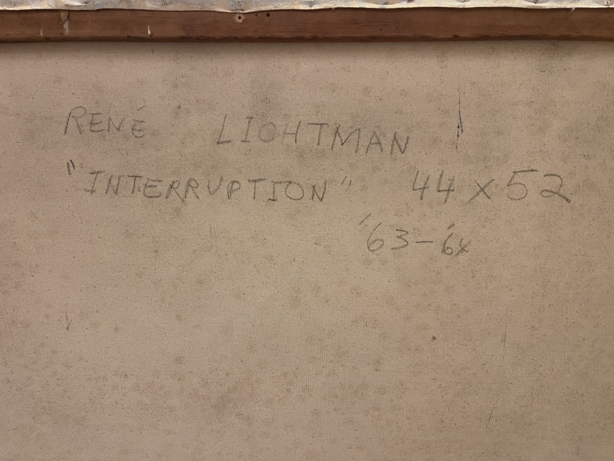 Rene Lichtman " INTERRUPTION " ( 1963 - 1964 ) 112 cm x 135 cm -photo-3