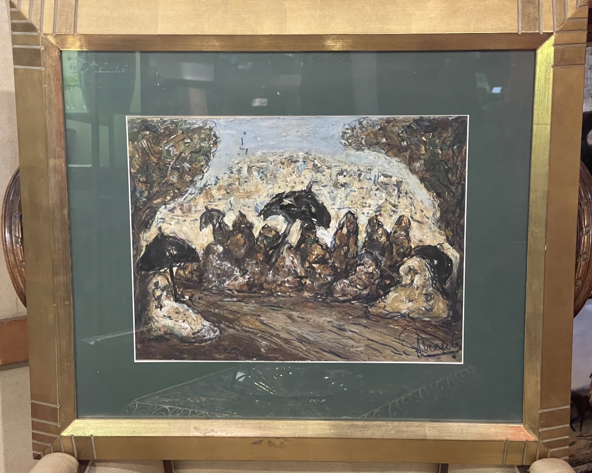 Antonio Fuentes ( 1905 - 1995 ) Women In Tangier Oil On Cardboard-photo-2