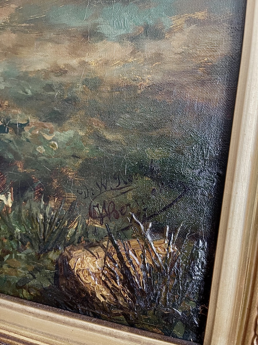 WILLEM ROELOFS 1822 - 1897 & HENRI LOUIS PERMEKE 1849  - 1912 ( compagnonnage les Polders )-photo-3