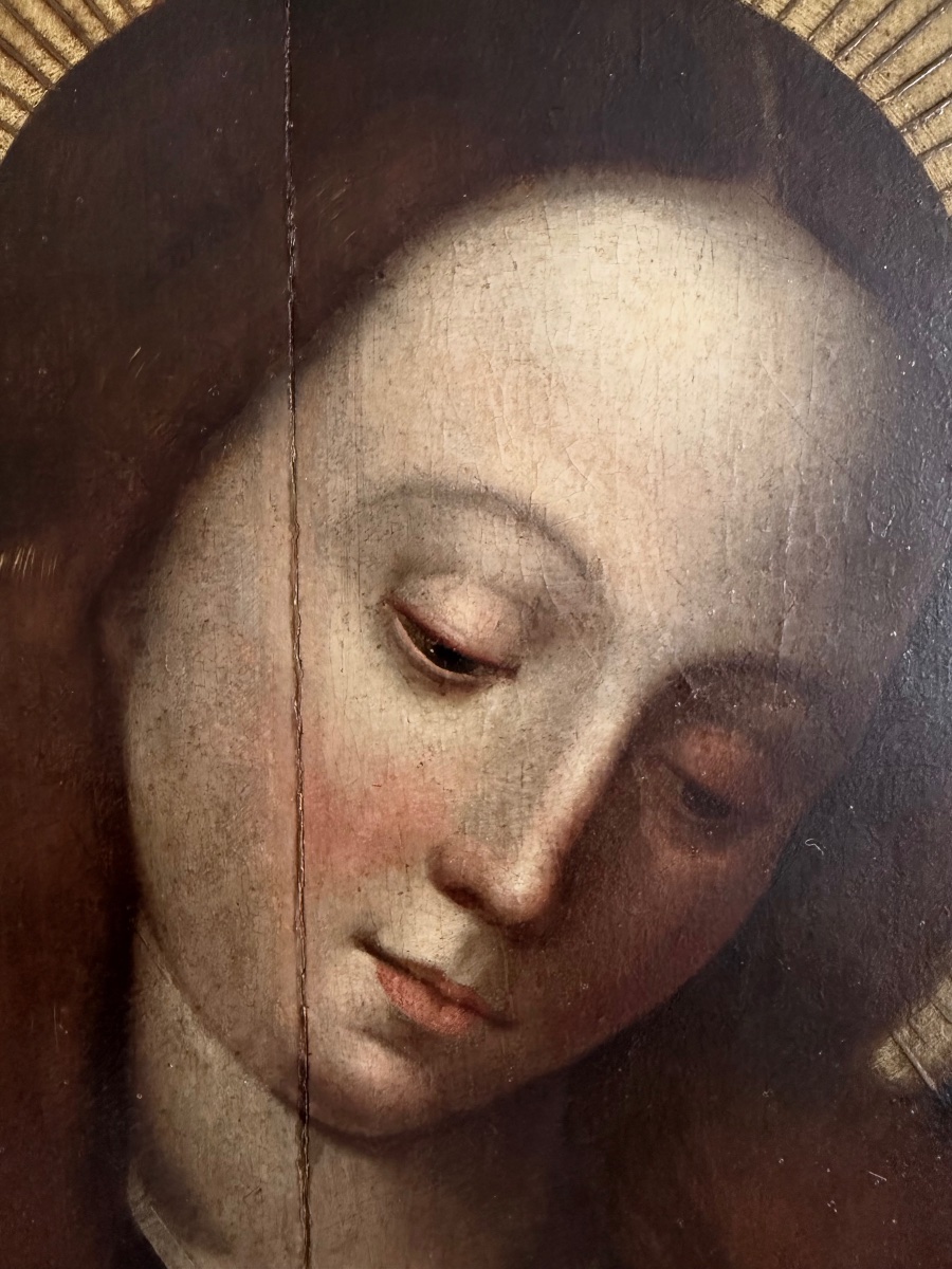 Antwerp School, “virgin And Child,” Oak Panel, Ca. 1600 