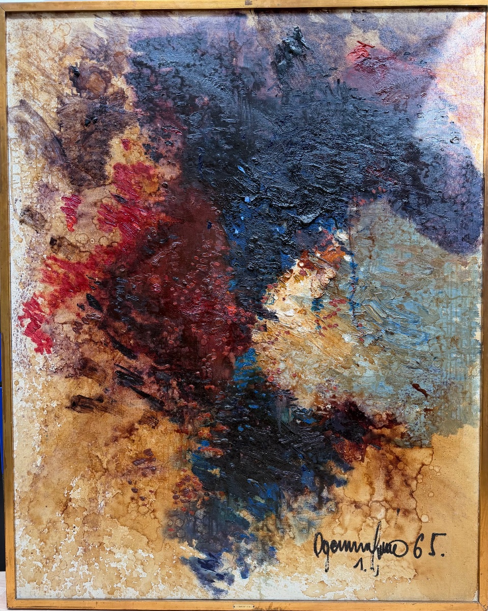 Ogonovszky, Géza Budapest, 1922–1989 (exhibition From 1965—123 Cm X 154 Cm) Abstraction -photo-1