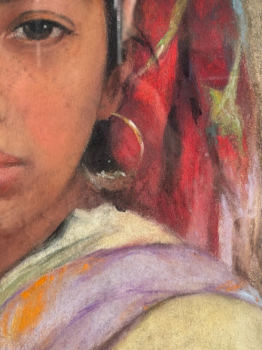 émile Deckers (1885–1968), Circa 1925–1930, Pastel Of A Beautiful Young Kabyle Woman -photo-2