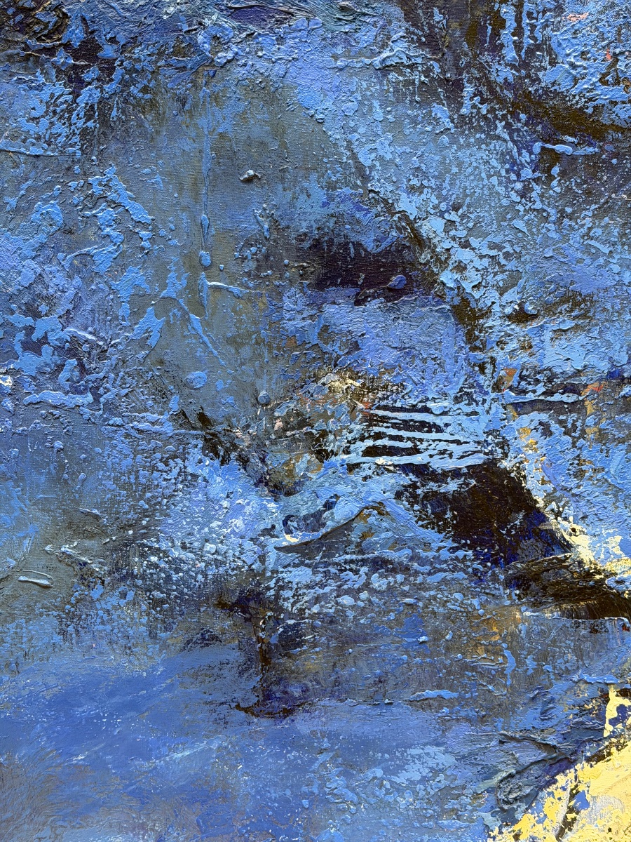 Sun Guangyi (孙广义) 1967 «  blue abstraction «  102 cm x 103 cm -photo-3